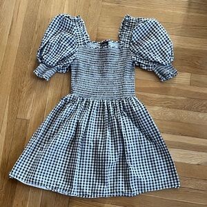 Elegant Black and White Gingham Mini Dress